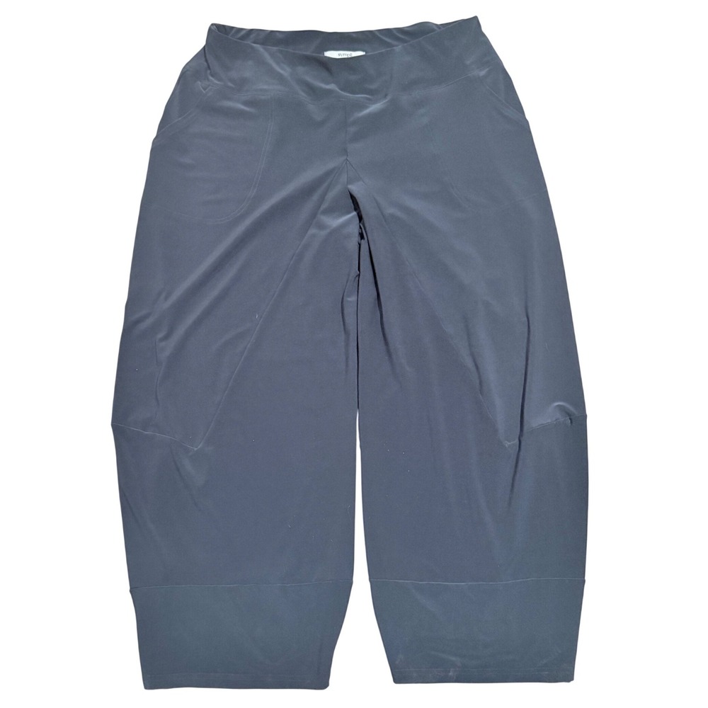 Sympli Nu Lantern Pants Womens Plus 18 2X Charcoal Grey Relaxed Tapered Leg